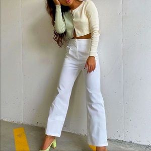 Princess Polly Zack Pants, white. Size 4